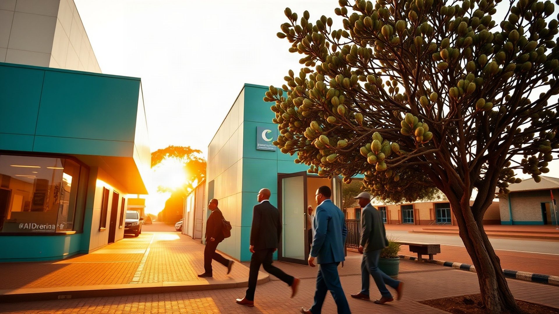 The Lumenwbeta office facade on Uganda Road, Eldoret, in warm morning light