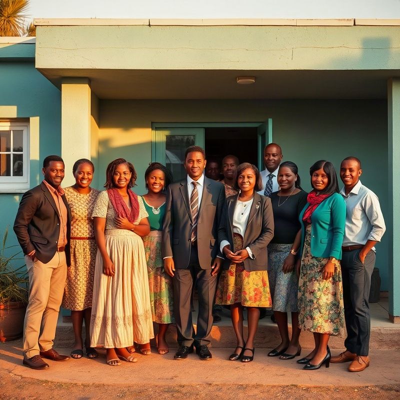 The Lumenwbeta team outside the teal-modern office on Uganda Road, Eldoret